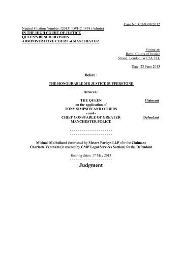 High Court Judgment Template