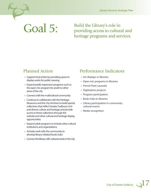 View our Strategic Plan - Greater Sudbury Public Library