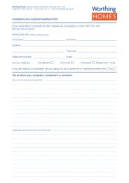 Complaint and Feedback form - Worthing Homes