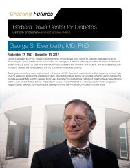 Barbara Davis Center for Diabetes George S. Eisenbarth, MD, PhD