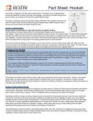 Fact Sheet: Hookah - Utah Tobacco Prevention and Control Program