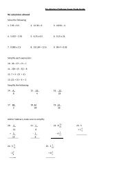 Pre-Algebra Challenge Exam Study Guide No calculators allowed ...