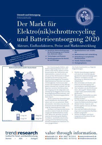 Der Markt für Elektro(nik)schrottrecycling und ... - trend:research