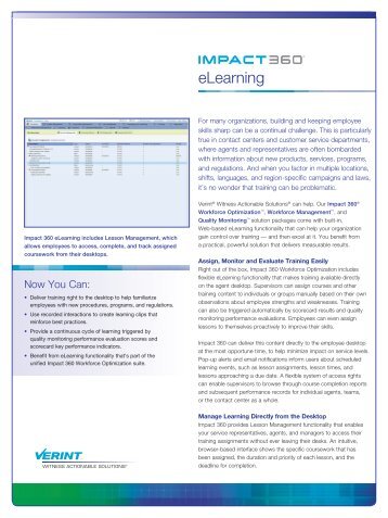 Impact 360Â® eLearning from Verint - Adtech Global