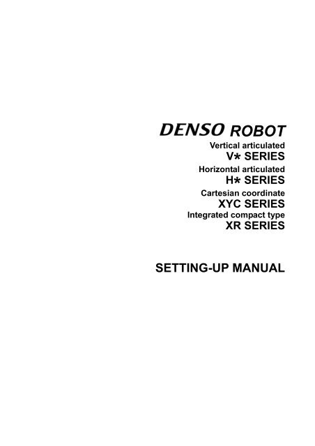 SETTING-UP MANUAL - DENSO Robotics