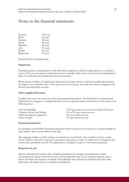 Report and Financial Statements Adactus Housing Group Limited