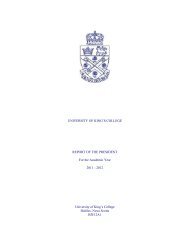 UNIVERSITY OF KING'S COLLEGE REPORT OF THE PRESIDENT ...