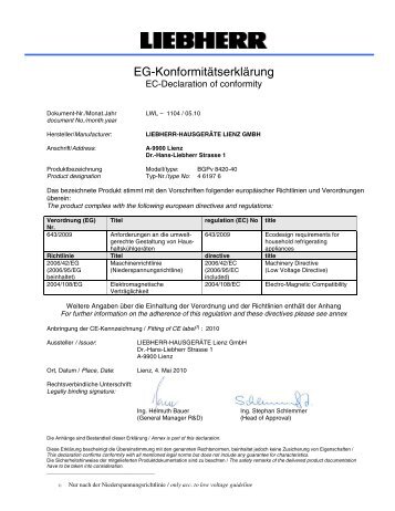 EG-Konformitätserklärung