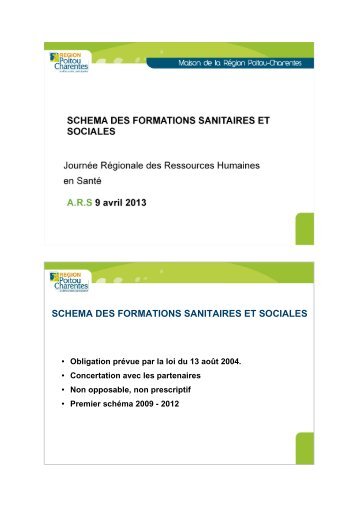 SchÃ©ma des formations sanitaires et sociales - ARS Poitou-Charentes