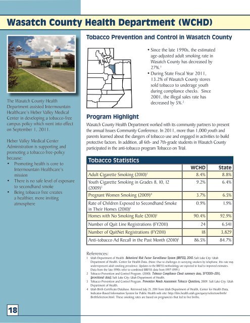 TPCP Annual Report - Utah Tobacco Prevention and Control Program