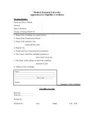 Convocation Application Form - Madurai Kamaraj University