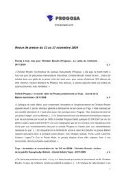 Revue de presse du 23 au 27 novembre 2009 - BollorÃ©