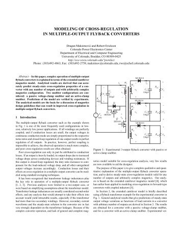 modeling of cross-regulation in multiple-output flyback converters