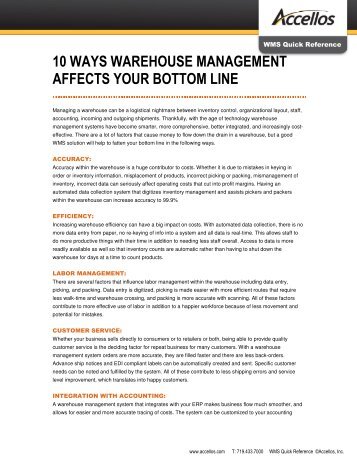 10 ways warehouse management affects your bottom line - Accellos
