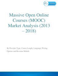 Massive Open Online Courses (MOOC) Market is Expected to Reach Around $255 Million By 2018.