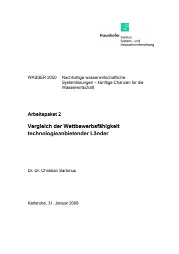 Vergleich der Wettbewerbsfähigkeit ... - Wasser 2050