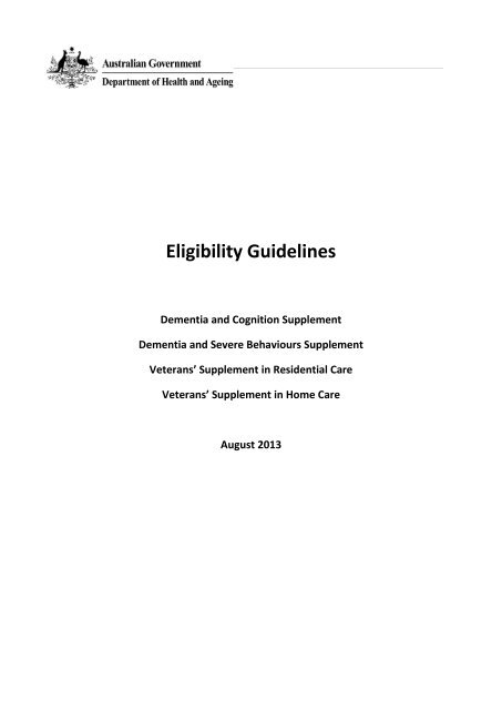 Eligibility Guidelines