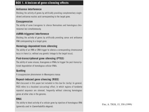 Post Transcriptional Gene Silencing in Plants (PTGS) - Eurasnet.info