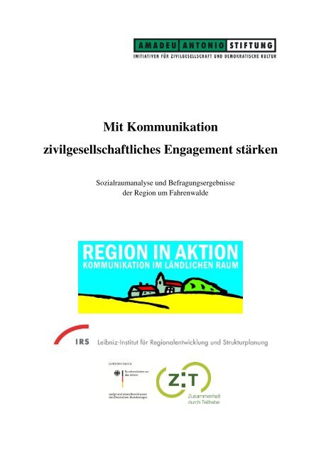 Sozialraumanalyse und Befragungsergebnisse - Region in Aktion