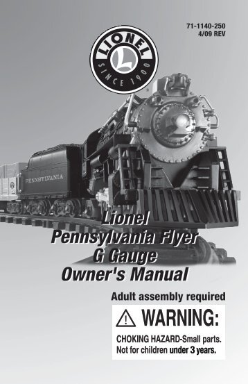 lionel pennsylvania flyer g gauge owners manual lionel penn flyer g gauge train set