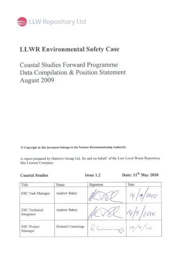 Halcrow, Coastal Studies Forward Programme Data Compilation ...