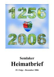 Semlaker Heimatbrief 25. Folge - Dezember 2006 - HOG Semlak