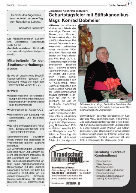 Nr. 15 (März 2012 - 36 Seiten) - Gemeinde Kirchroth