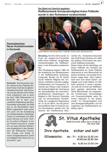 Nr. 15 (März 2012 - 36 Seiten) - Gemeinde Kirchroth