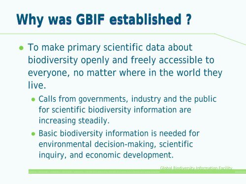 What is GBIF ? - Extranet