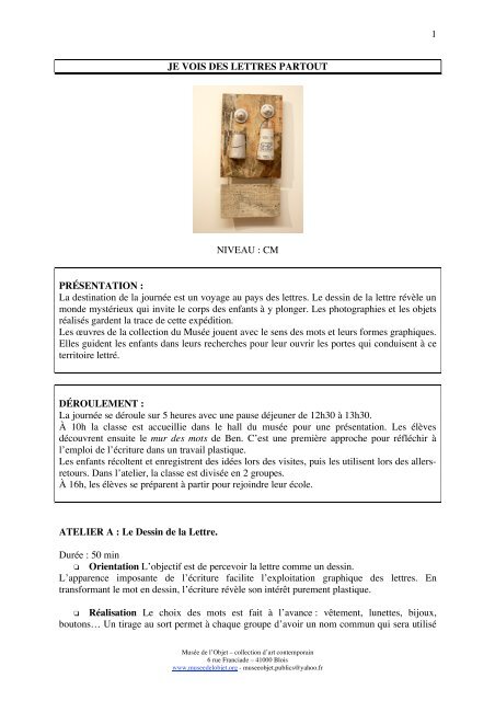 Je vois des lettres partout - le MusÃ©e de l'Objet