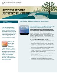 SUcceSS Profile ArcHiTecTTm oNliNe - Lominger