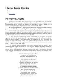 I Parte: TeorÃ­a EstÃ©tica PRESENTACIÃN