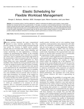 Elastic Scheduling for Flexible Workload Management - IEEE Xplore