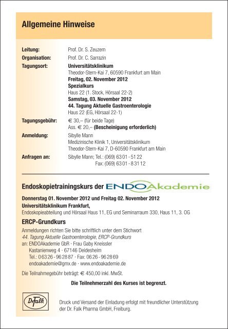 Samstag, 03. November 2012 - Dr. Falk Pharma GmbH