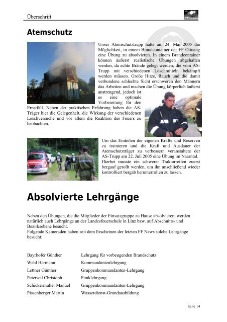 Vorwort unseres Kommandanten - Freiwillige Feuerwehr Naarn