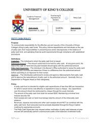 Petty cash policy - University of King's College