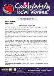 Template Press Release - Volunteer Now