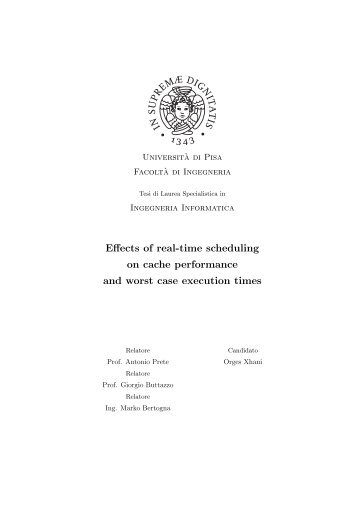 Effects of real-time scheduling on cache performance ... - ReTiS Lab