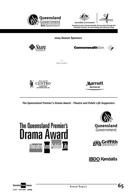 2004 Annual Report - Queensland Theatre Company
