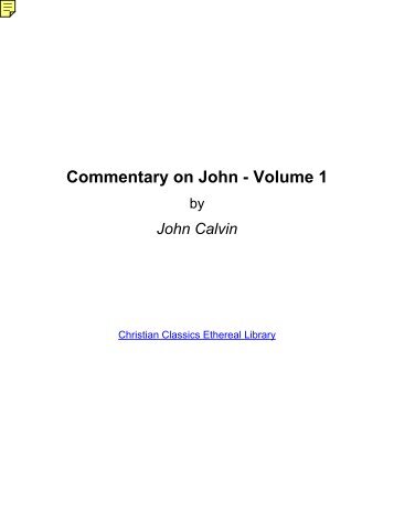 Commentary on John - Volume 1 - DotRose.com