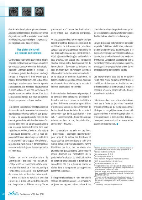 Ouvrir le Confluence 26 en pdf - Institut wallon pour la santÃ© mentale ...