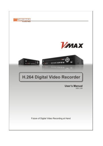 VMAX DVR Manual - Digital Watchdog