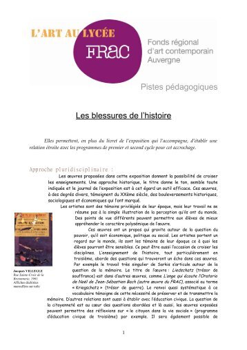 Pistes PÃ©dagogique - FRAC Auvergne