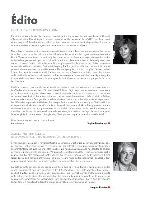 journal des auteurs - SACD