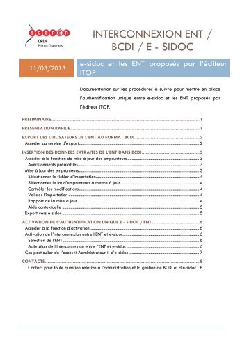 e-sidoc / ENT - Documentation dans l'académie de Versailles