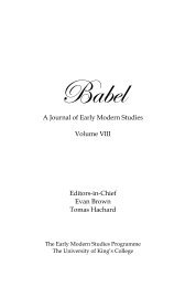 A Journal of Early Modern Studies Volume VIII Editors-in-Chief Evan ...