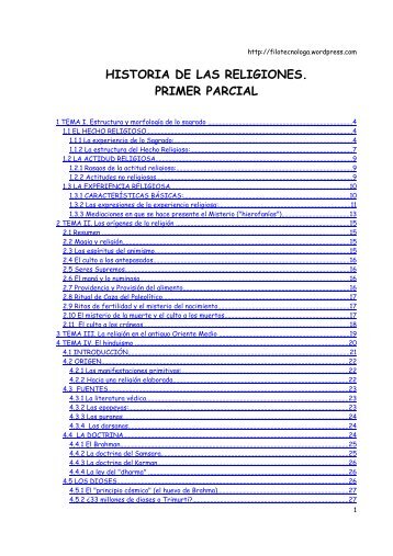 HISTORIA DE LAS RELIGIONES. PRIMER PARCIAL - WordPress.com