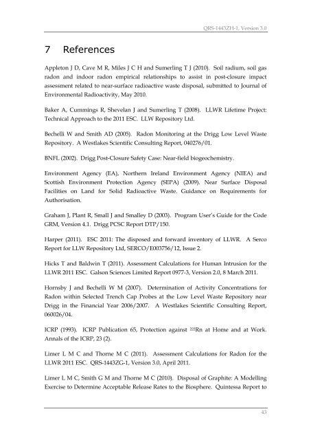 Limer LMC, Assessment Calculations for C-14 Labelled Gas and ...