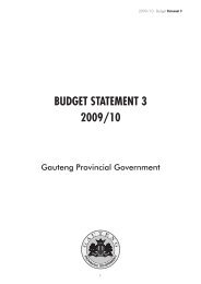 BUDGET STATEMENT 3 2009/10 - Gauteng Provincial Treasury