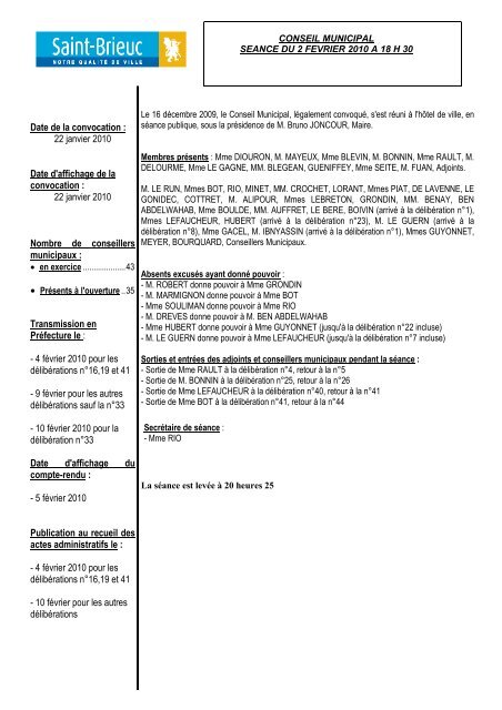 CM - Compte rendu du 2 fÃ©vrier 2010 - Saint-Brieuc